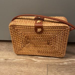Rectangular Raffia Crossbody Bag